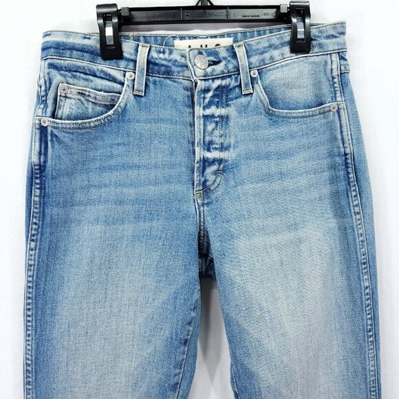 Amo Tomboy Jeans Womens 25 Charmer Blue Button Fly Denim Straight Leg Cotton - Picture 6 of 14
